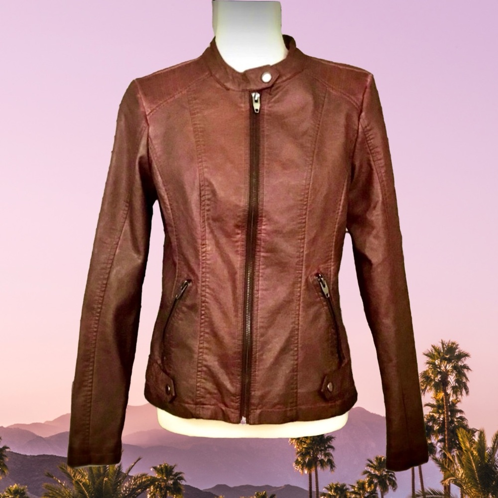 ‼️SALE‼️ NWT Sebby Collection Faux Leather Moto Jacket - Picture 3 of 15
